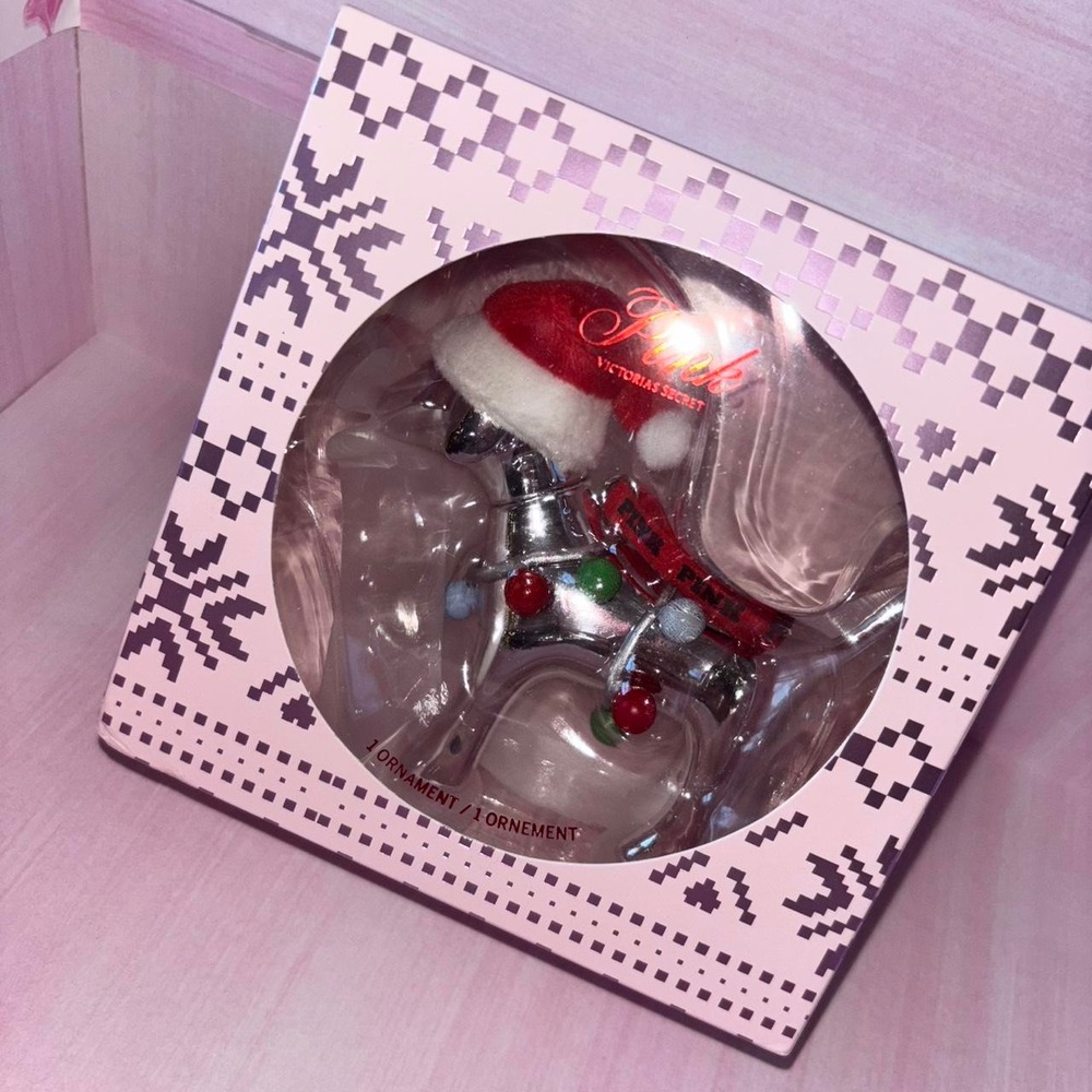 Victoria's Secret PINK mini dog Christmas ornament